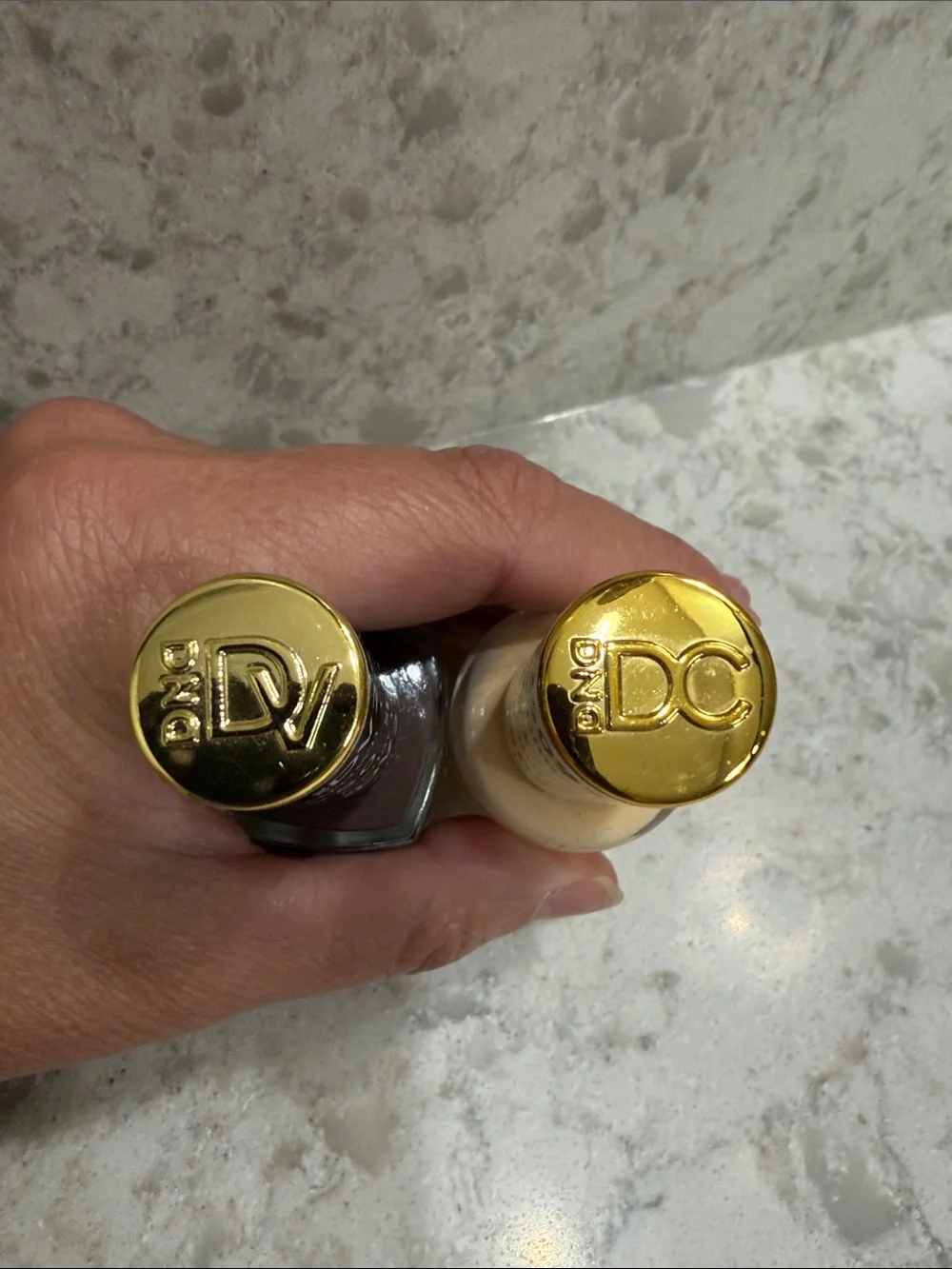 DV by Dolce Vita Nail Polish Duo — Cedar Brown & Gimmie' Butter (Brown & Cream)
